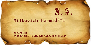 Milkovich Hermiás névjegykártya